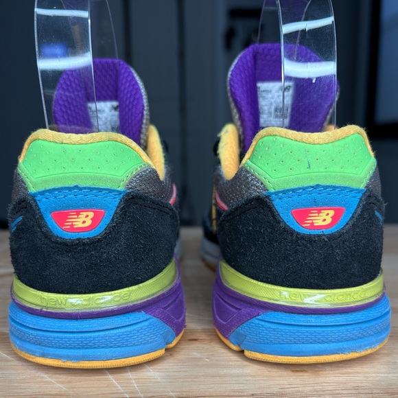 New Balance 'Wild Style 2.0' 990v4 sneakers | kids sz 2 | black + multicolor - Picture 7 of 7